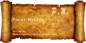 Pardi Miklós névjegykártya